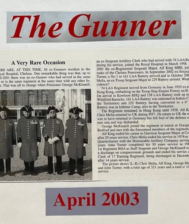 Ex-Gunner Chelsea Pensioners - Gunner 2003